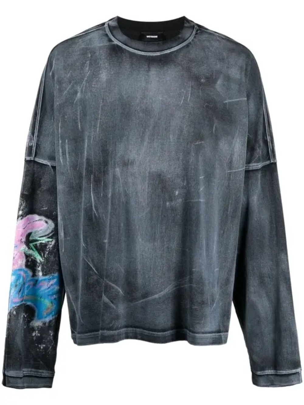 We11done Oversized Spray-Paint Top